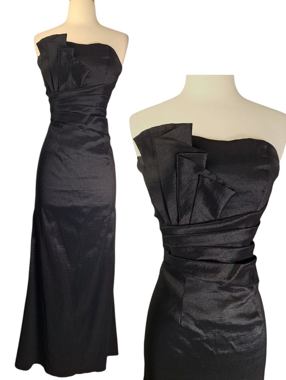 Vintage 90s Y2K Jessica McClintock Strapless Mermaid Prom Dress XS Evening Gown